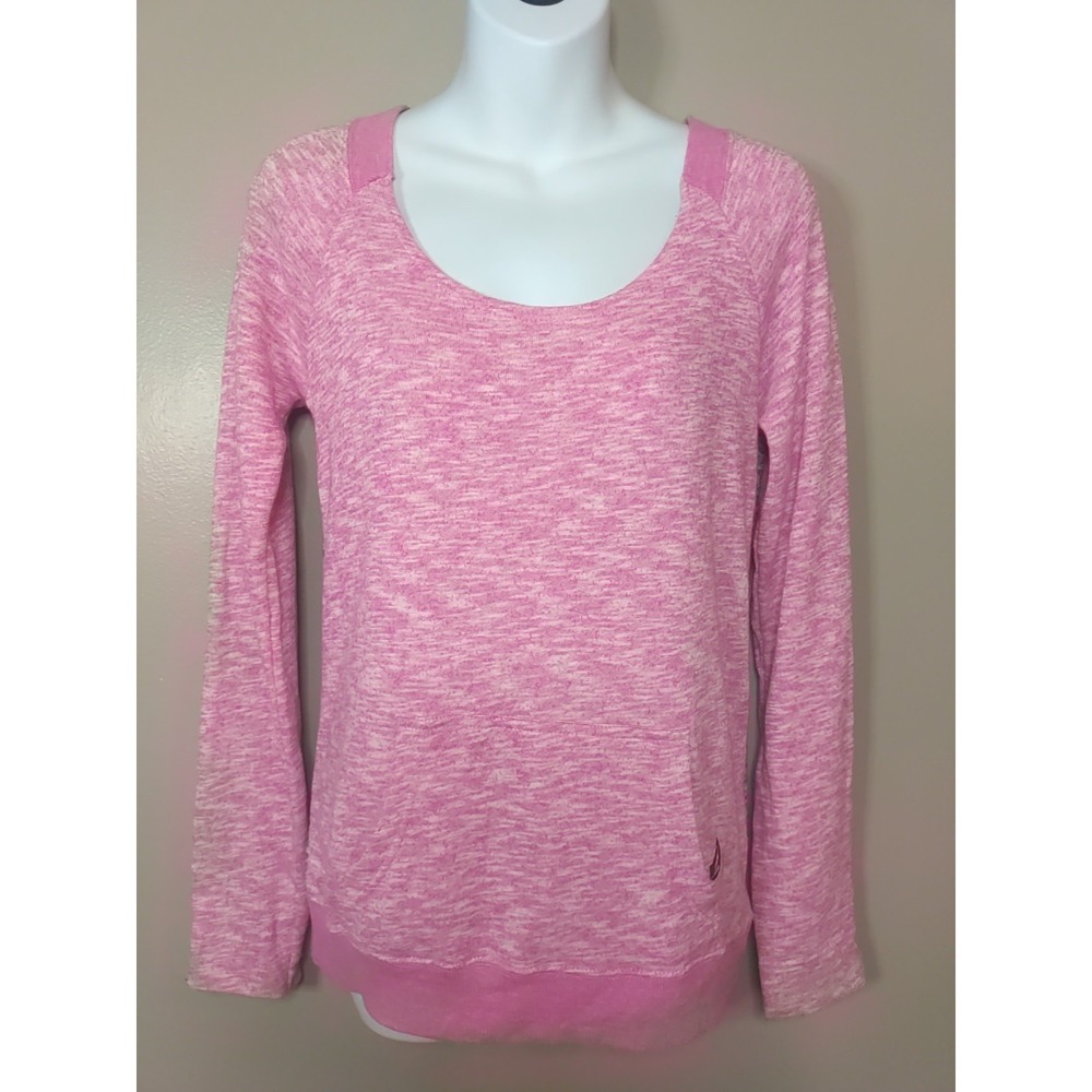 Volcom Women Heather Pink Grey Pockets Long sleeve Lightweight Sweatshirt Size S